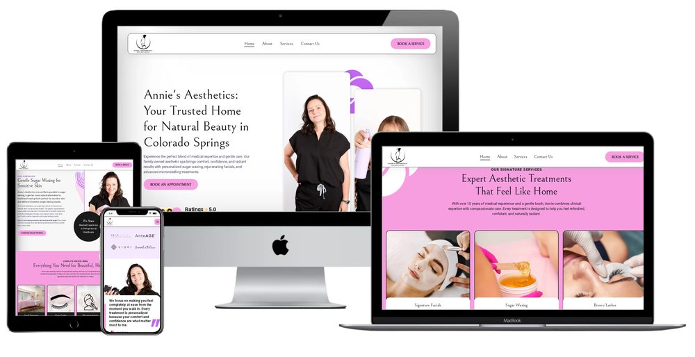 Annie's Aesthetics website built by Lamplighter Web Design