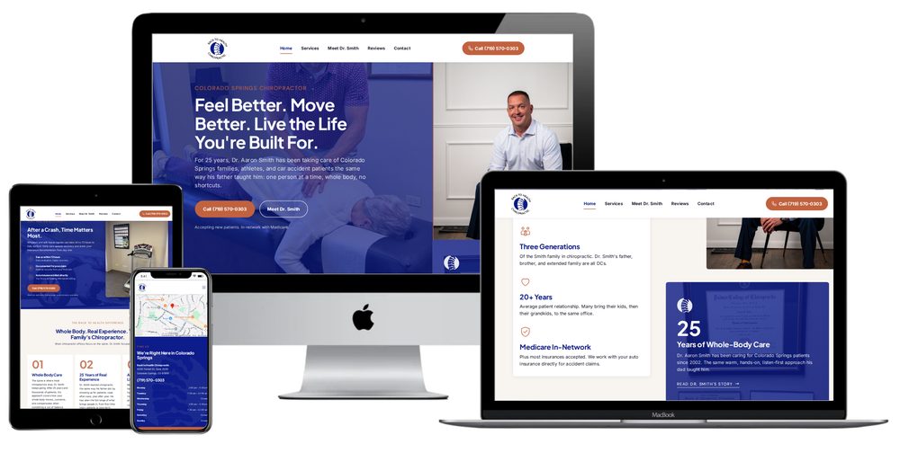 Back to Health Chiropractic website built by Lamplighter Web Design