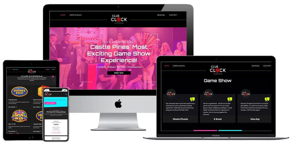 ClueClock Gameshow website built by Lamplighter Web Design