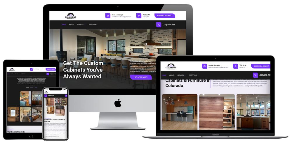 Columbine Woodworks website built by Lamplighter Web Design