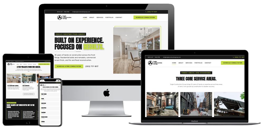 Engle Construction Group website built by Lamplighter Web Design