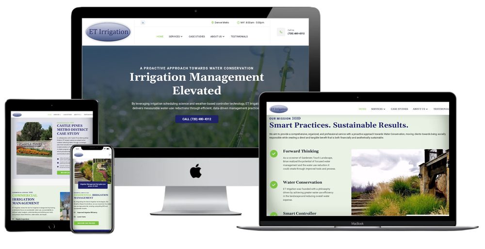 ET Irrigation Management website built by Lamplighter Web Design