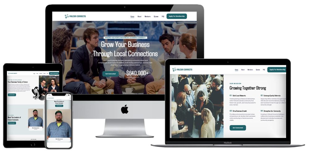 Falcon Connects website built by Lamplighter Web Design