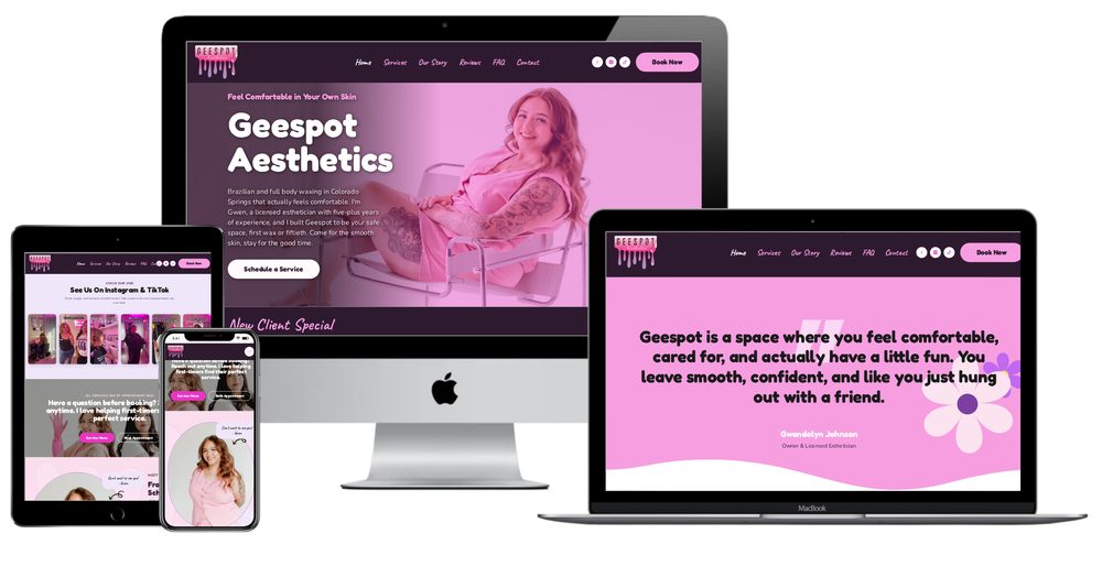 Geespot Aesthetics website built by Lamplighter Web Design