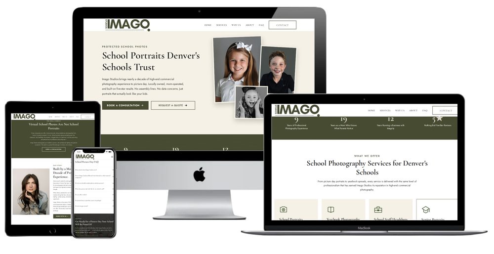 Imago Studios website built by Lamplighter Web Design