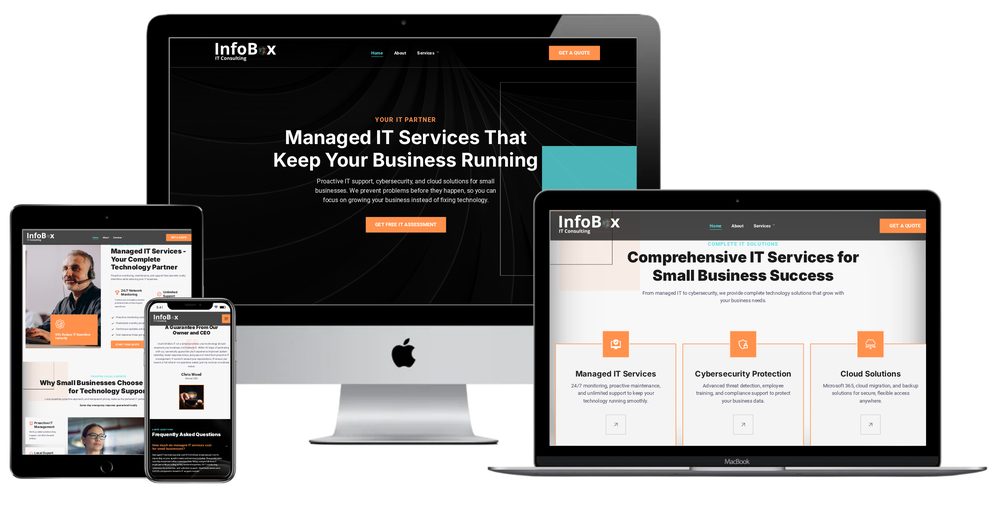 InfoBox IT Consulting website built by Lamplighter Web Design