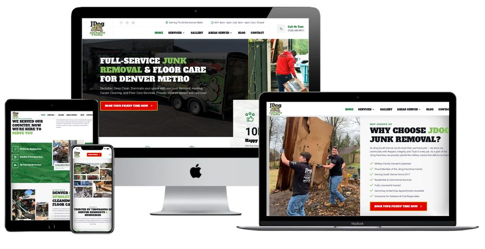 JDog Junk Removal & Hauling South Denver website built by Lamplighter Web Design