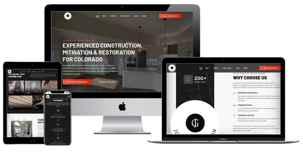 JG Construction and Restoration website built by Lamplighter Web Design