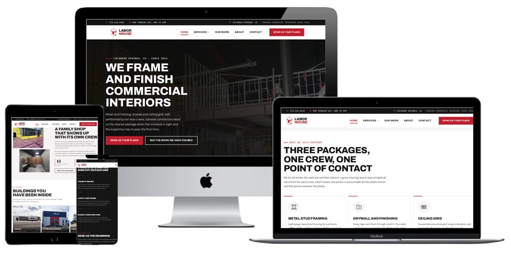 Labor House website built by Lamplighter Web Design