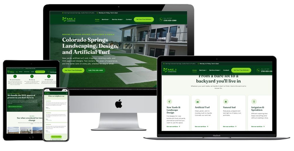 M&J Landscaping LLC website built by Lamplighter Web Design