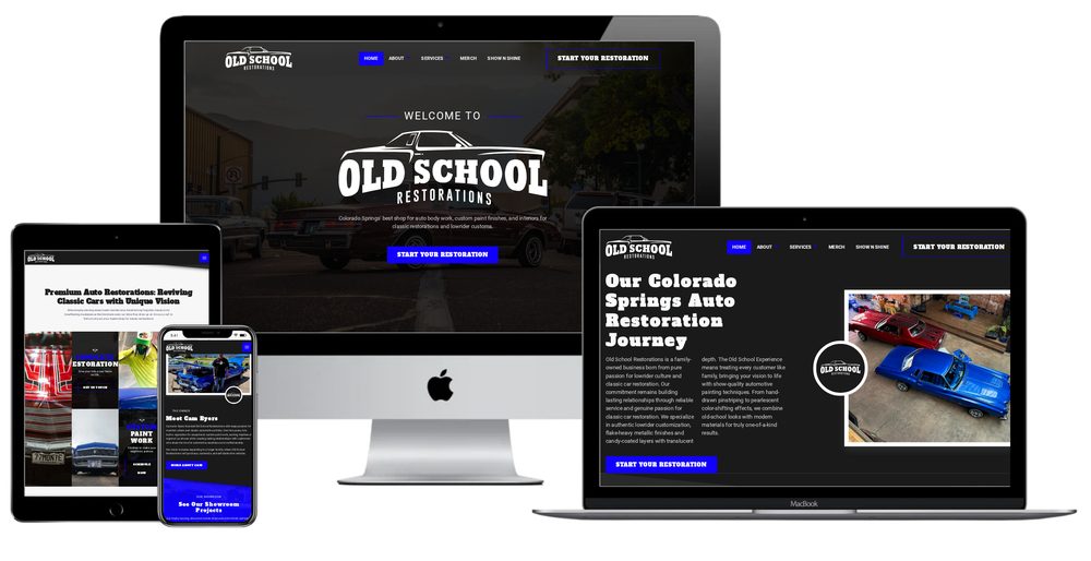 Old School Restorations website built by Lamplighter Web Design