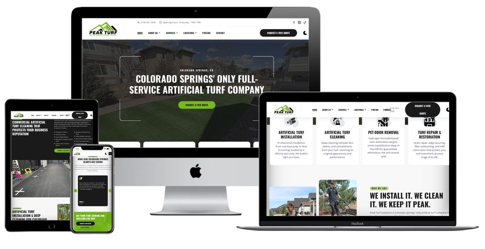 Peak Turf Solutions website built by Lamplighter Web Design