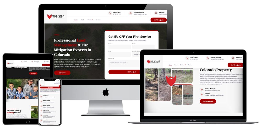 Red Beard's Land Management website built by Lamplighter Web Design