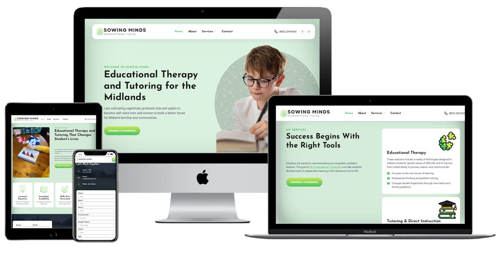 Sowing Minds website built by Lamplighter Web Design