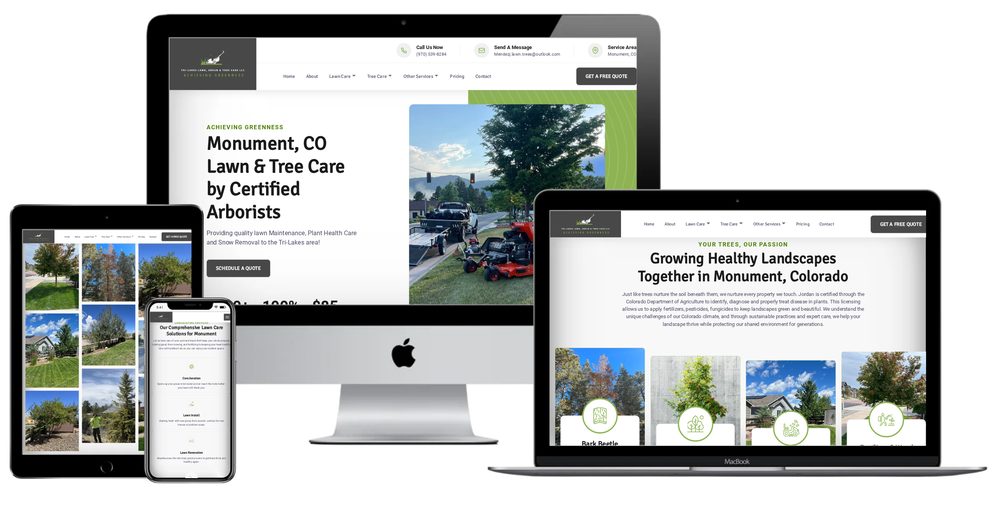 Tri-Lakes Lawn, Shrub, and Tree Care website built by Lamplighter Web Design