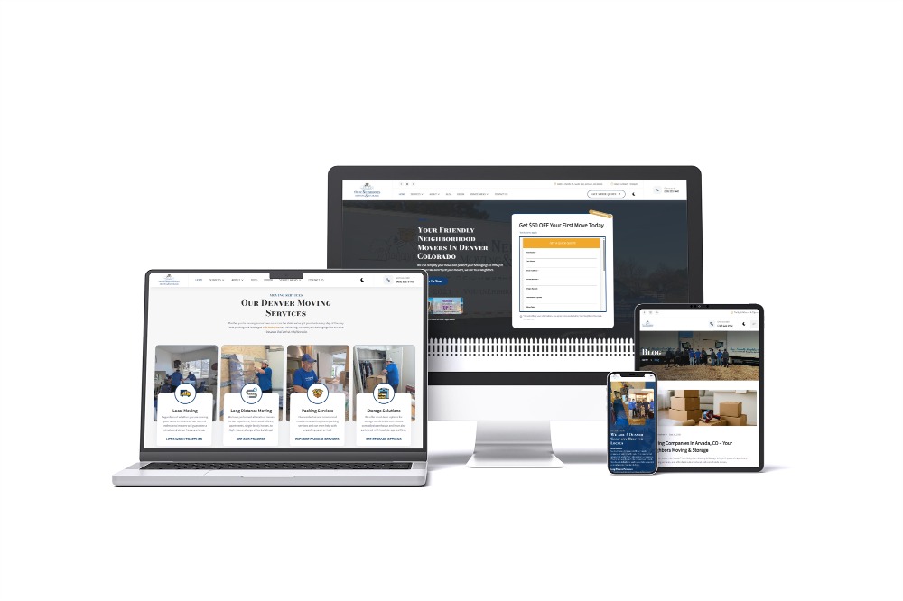 Your Neighbors Moving website mockup